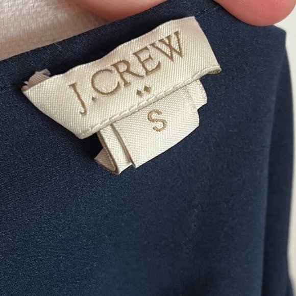 J. Crew • Navy Long Sleeve Eyelet Blouse - Picture 3 of 3